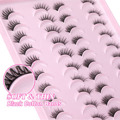 Yawamica cils demi-fouets 3D plume légère pour un volume naturel.