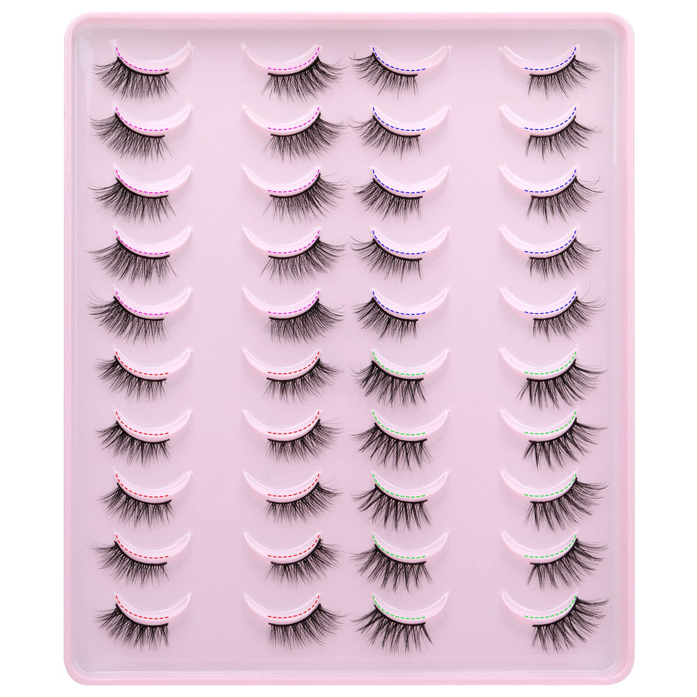 Yawamica cils demi-fouets naturels pour un fini discret.