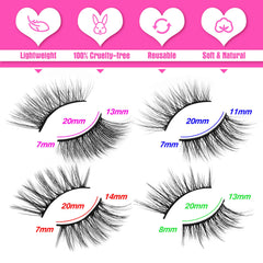 Yawamica cils demi-fouets, regard œil de chat pour accentuer la forme des yeux.