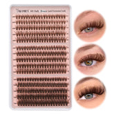 Yawamica cils-grappes volume luxueux 40D50D70D brun pour un regard profond.