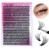 Yawamica cils individuels 320 pièces, variété de longueurs pour styles variés et personnalisés.