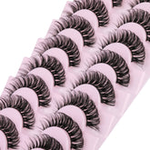 Yawamica cils russes D curl, boîte de 10 paires, look glamour durable.
