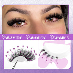 Yawamica ensemble cils 10–20 mm mélangés pour un volume modulable.