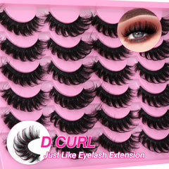 Yawamica gros-plan cils russe mink 18mm D-curl précision feutrée pour un regard captivant.