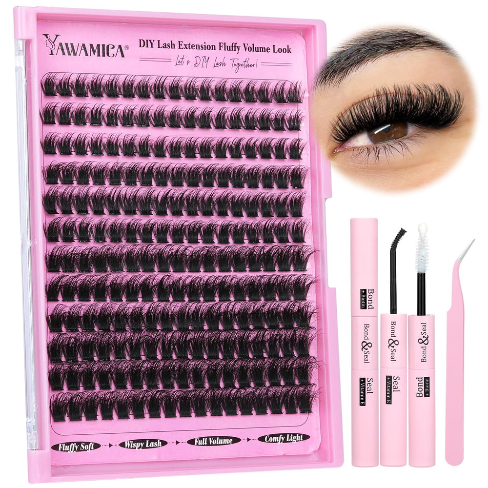 Yawamica kit cils en groupes volumineux 10-16 mm pour un regard dense et naturel.