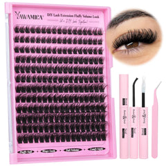 Yawamica kit cils en groupes volumineux 10-16 mm pour un regard dense et naturel.