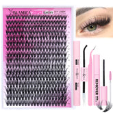 Yawamica kit clusters cils 320pcs pour un look personnalisé à domicile