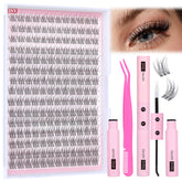 Yawamica kit extension cils wispy 9-11mm pour un look naturel à domicile.
