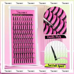 Yawamica extension spiky lash application facile sous les clusters.