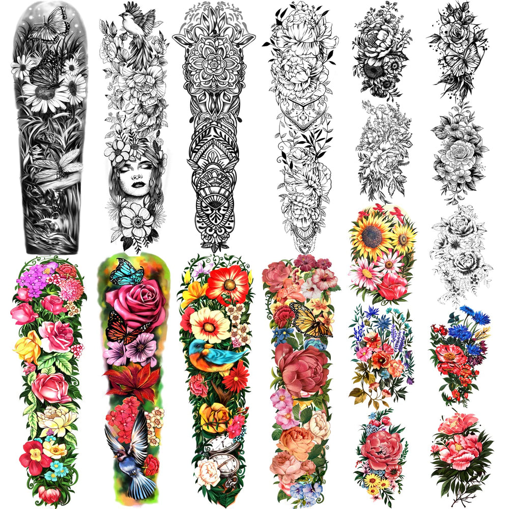 Yazhiji tatouage bras complet 58 cm, allure réaliste et durable.