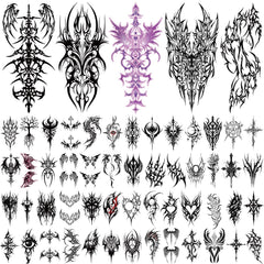 Yazhiji tatouage cyber-sigilism, design circuit noir, effet spectaculaire pour look urbain