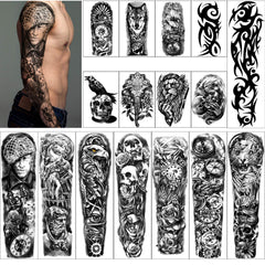 Yazhiji tatouage temporaire bras complet, rendu réaliste pour un look instantané et durable.
