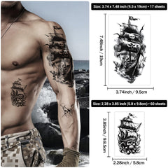 Tatouage Yazhiji boussole pirate: accessoire chic pour costume et look maritime.
