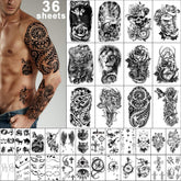 Tatouages Yazhiji demi-bras grand-format, effet réaliste prêt pour une soirée