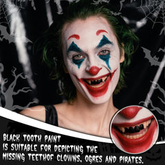 YBUETE peinture dentaire noire sur dents, application simple et séchage rapide.