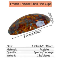 Barrette YCKXXL acétate tortue caramel, style sophistiqué et durable.