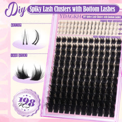 YDAGKH Clusters cils 180D: combinaison D-Curly et bas pour un look équilibré.
