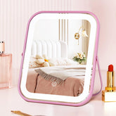 YEKKOPT miroir vanité rose lumineux pour retouches rapides en voyage.