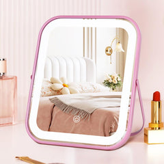 YEKKOPT miroir vanité rose lumineux pour retouches rapides en voyage.