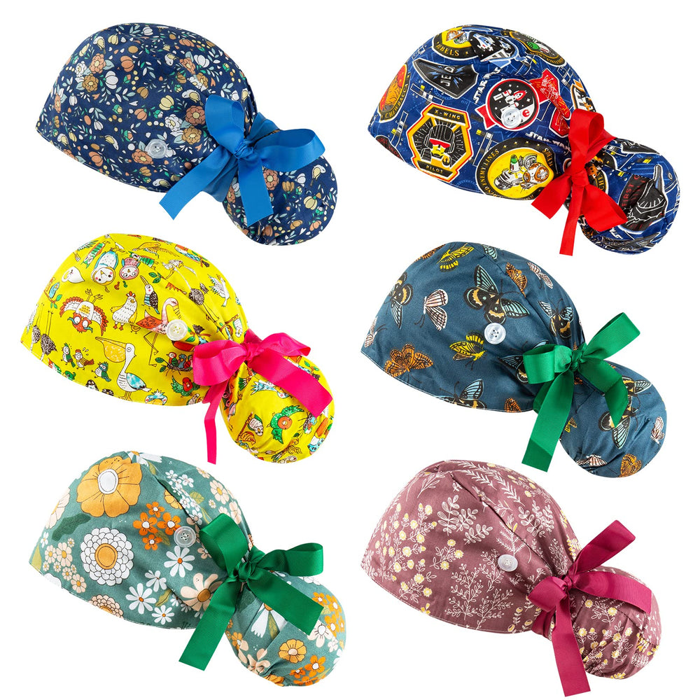 Casquette scrub YEAJOIN Bouffant, design semi-ouvert pour femme, confort et style professionnel.