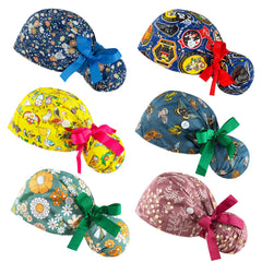 Casquette scrub YEAJOIN Bouffant, design semi-ouvert pour femme, confort et style professionnel.