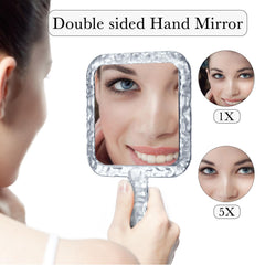 Miroir YEAKE à main avec trou pour accrocher facilement
