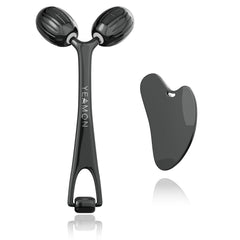 Yeamon Gua Sha visage – outil inox qui procure une glisse fraîche.