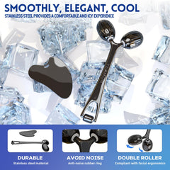 Yeamon rouleau visage – duo de rouleaux pour contours et joues.