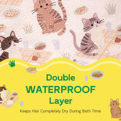 Bonnet de douche Years calm réversible avec deux looks pour varier le bain.