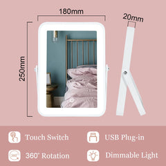YEKKOPT Miroir lumière 3 couleurs pour toutes les ambiances.