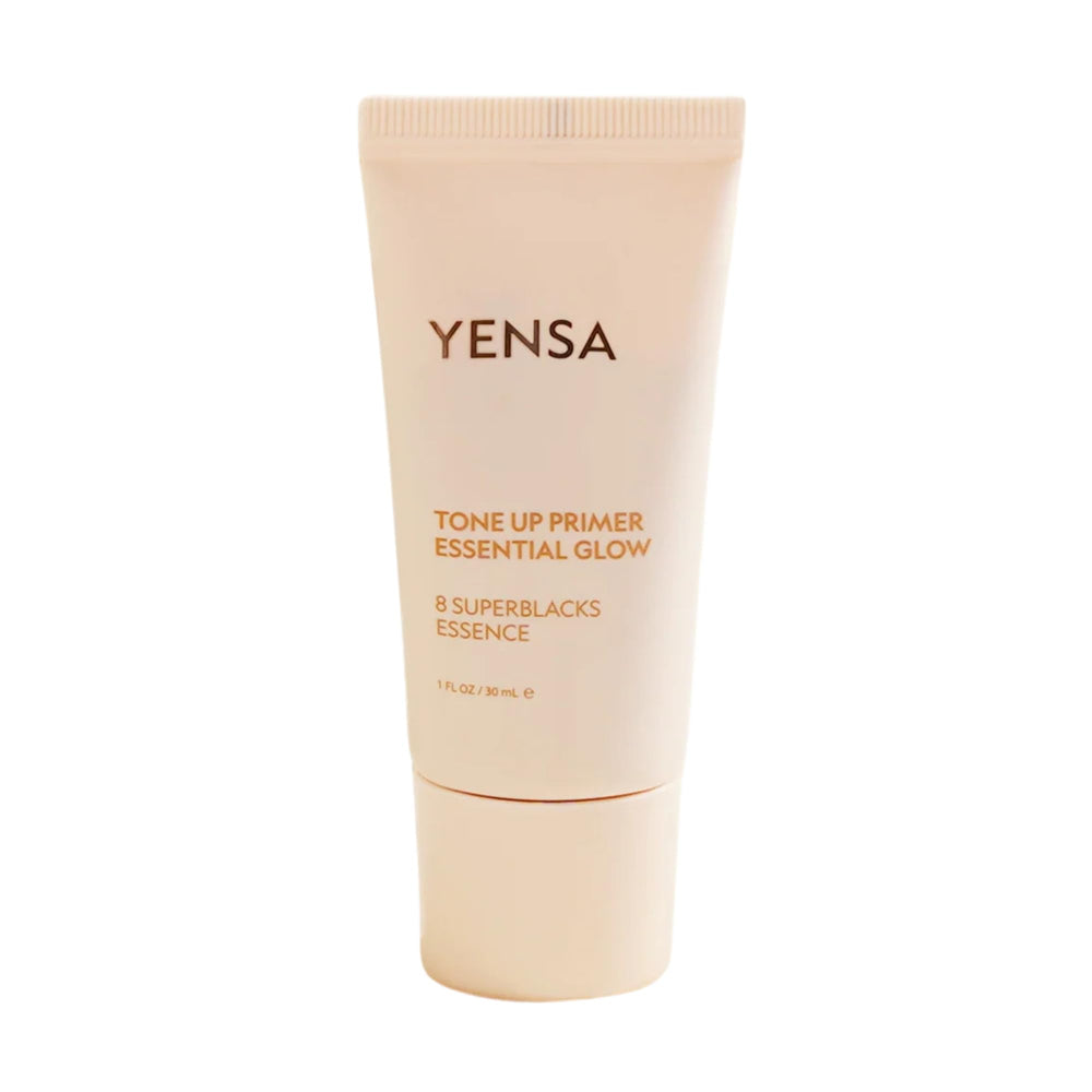 YENSA Tone Up Essential Glow Primer – bouteille lumineuse pour peau prête à briller.