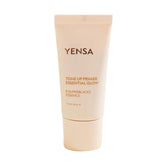 YENSA Tone Up Essential Glow Primer – bouteille lumineuse pour peau prête à briller.