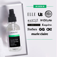 Gel exfoliant glycolique YEOUTH avec rétinol pour peau rafraîchie.