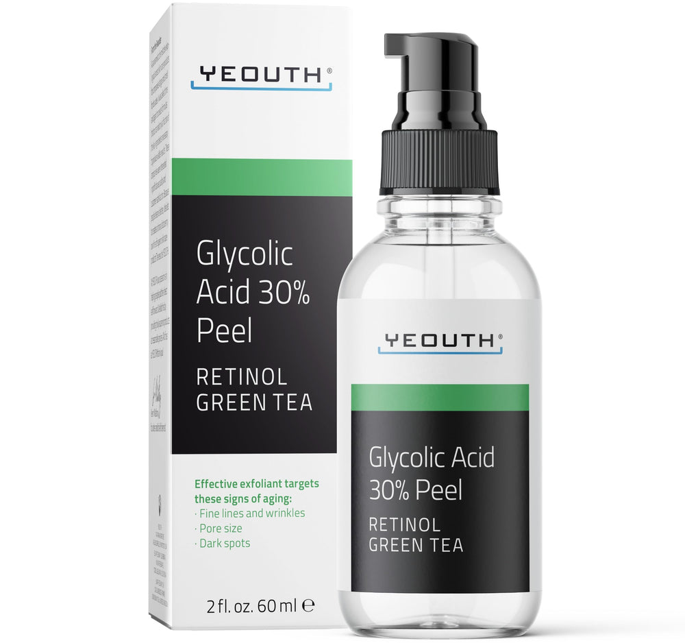YEOUTH Glycolic Peel pour le visage, exfoliation légère pour peau plus lisse.