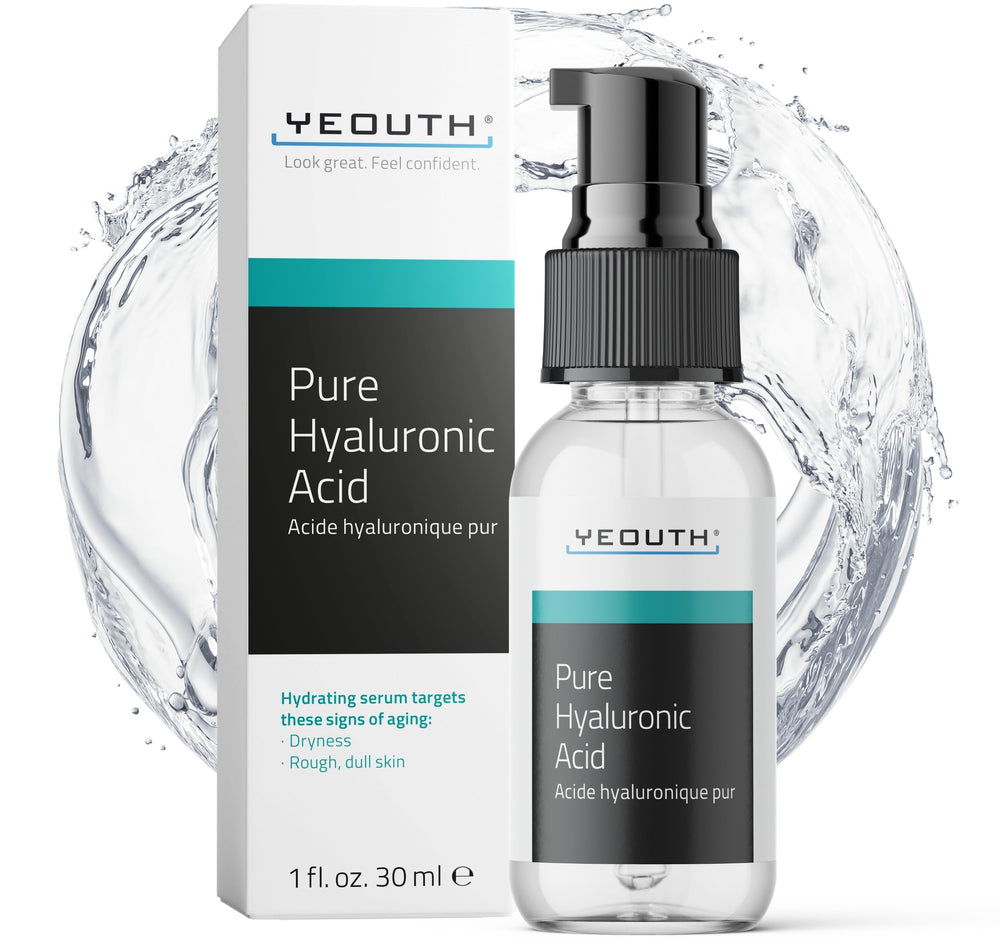 YEOUTH sérum acide hyaluronique pur – bouteille hydratante pour hydratation durable.