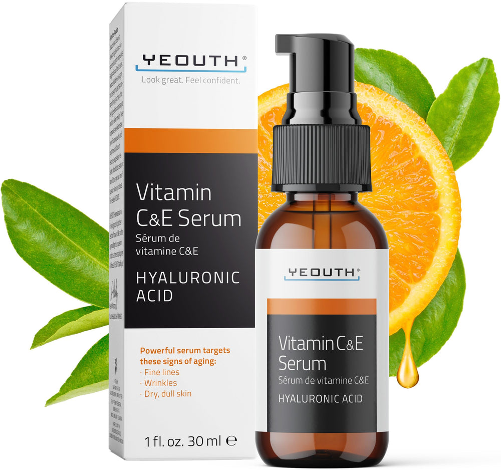 YEOUTH sérum vitamine C visage avec acide hyaluronique: hydratation et éclat du teint