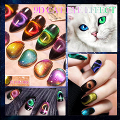 YEPYEPGO cat eye gel set highlights galaxy-like effects with magnet control.