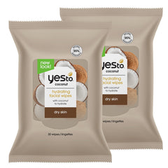 Yes To Lingettes Visage Coco pack 2, hydratation rapide en déplacement