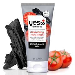 Yes To Tomatoes: masque-boue-charbon purifiant pour pores nets et teint frais.