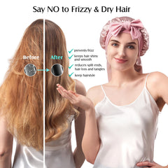 Bonnet en soie YFONG minimise les frottements pour cheveux lisses