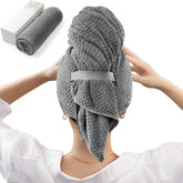 YFONG grande serviette cheveux turban microfibre gris foncé améliore le séchage et douceur