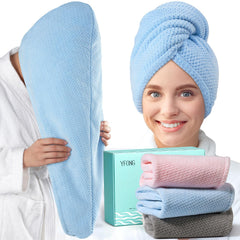 Serviette YFONG en microfibre grand format pour cheveux, absorption élevée.