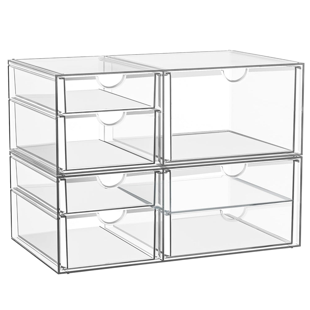 YFXCVSL tiroirs transparents empilables pour maquillage et accessoires, gain de place