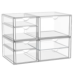 YFXCVSL tiroirs transparents empilables pour maquillage et accessoires, gain de place