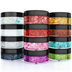 YGQQOY paillettes corps holographiques pour une brillance multicolore qui capte la lumière.