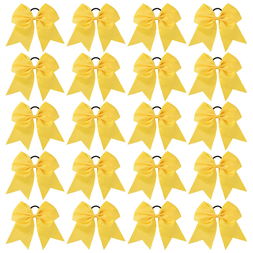 Nœud pompon jaune 8 po signé YHXX YLEN, coiffure durable.