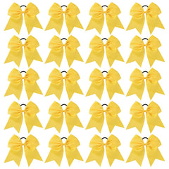 Nœud pompon jaune 8 po signé YHXX YLEN, coiffure durable.