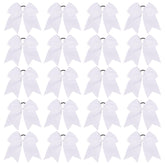 Nœuds-pompon 8-pouces blancs YHXX YLEN, parfaits pour les tenues de pom-pom girls.