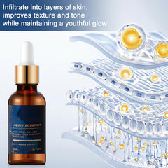Application douce du sérum Yicengy sur le visage pour hydrater et raffermir.