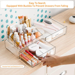 Yieach organisateur maquillage: tiroirs transparents faciles d'accès pour rouges à lèvres.